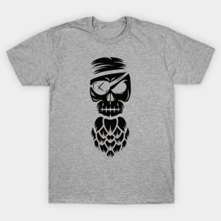 Pirate with Hoppy Beard (black) T-Shirt